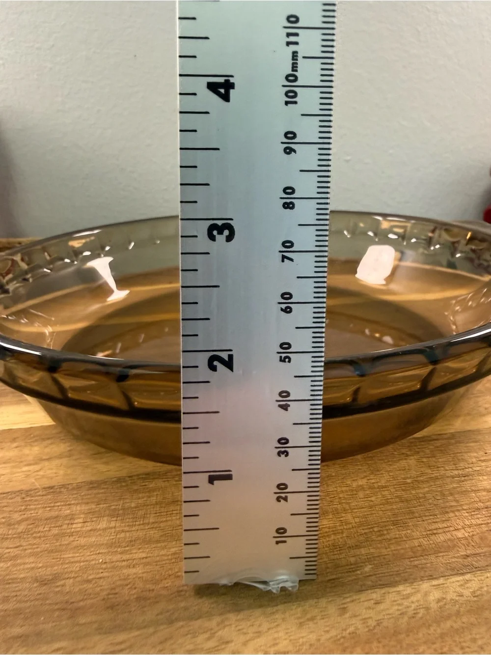 Pyrex #229 9.5 inch Cranberry Tinted Glass Pie Plate